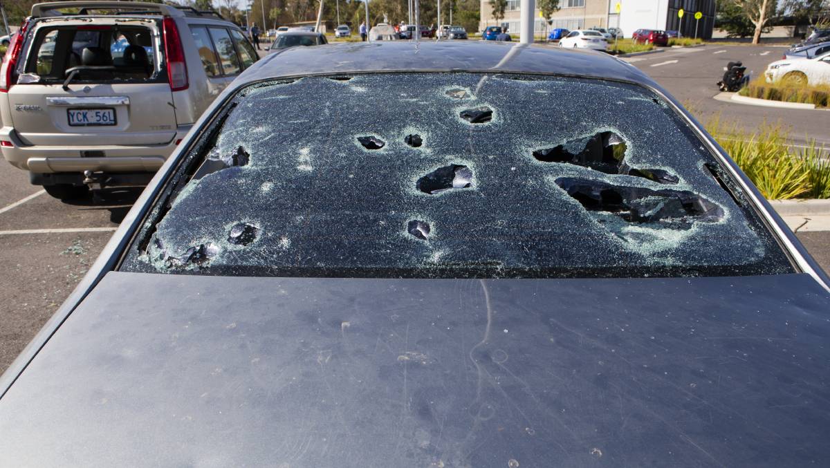Cars were hit hard by hail damage in January. Picture: Jamila Toderas
